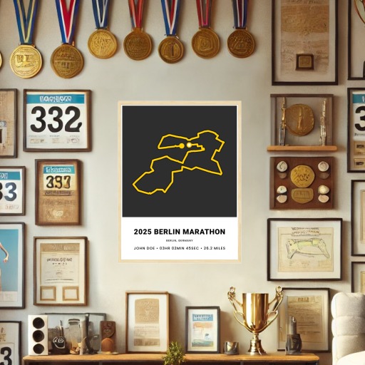 Minimalist 2025 Berlin Marathon Poster - Route Map 2