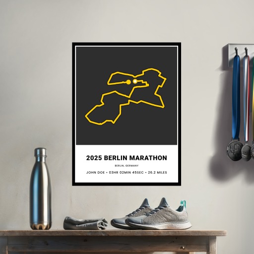 Minimalist 2025 Berlin Marathon Poster - Route Map 3