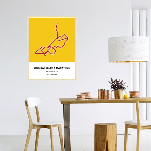 Minimalist 2025 Barcelona Marathon Poster - Route Map 6