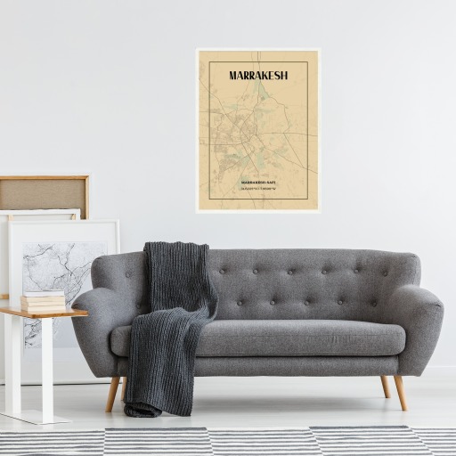 Marrakesh in Vintage Poster - Street Map 5