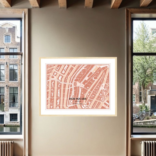 Dam Square Poster - Street Map 2