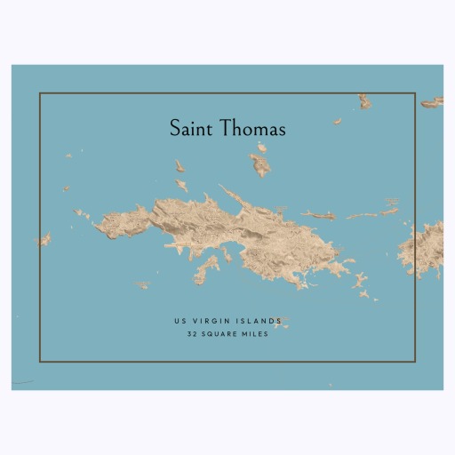 Island of St Thomas Map Poster - Street Map 1