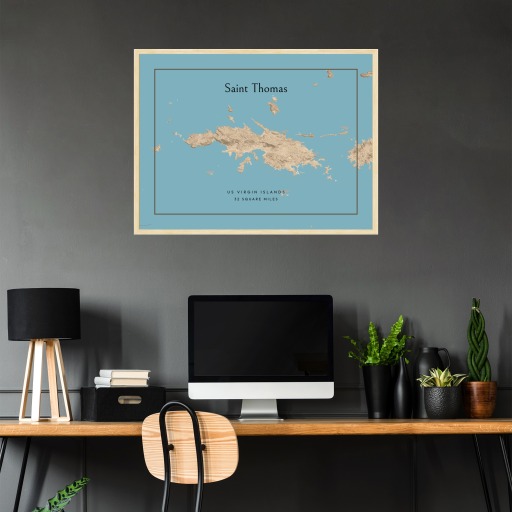 Island of St Thomas Map Poster - Street Map 2