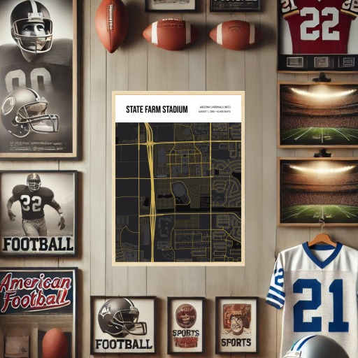 Arizona Cardinals Stadium Poster - Street Map 2