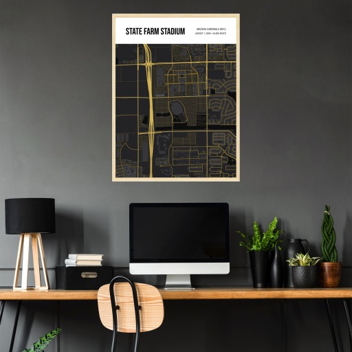 Arizona Cardinals Stadium Poster - Street Map 4