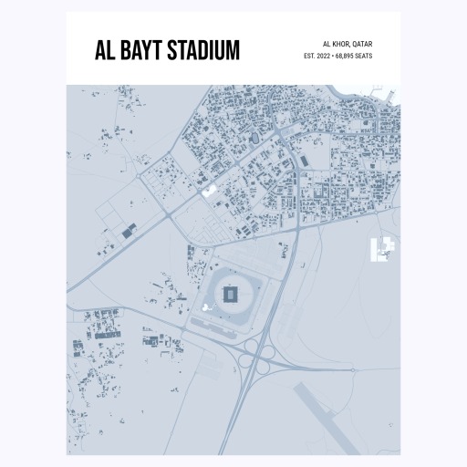 Al Bayt Stadium Poster - Street Map 1