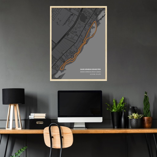 Saudi Arabian Grand Prix Poster - Track Map 3