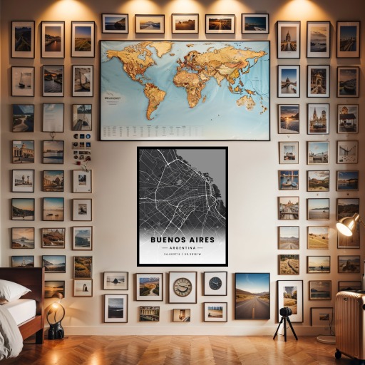 Buenos Aires in Dark Poster - Street Map 2