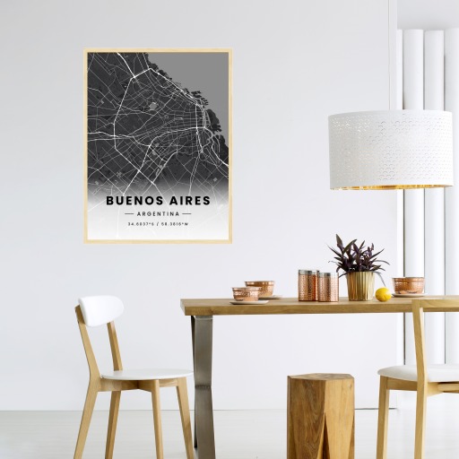 Buenos Aires in Dark Poster - Street Map 4