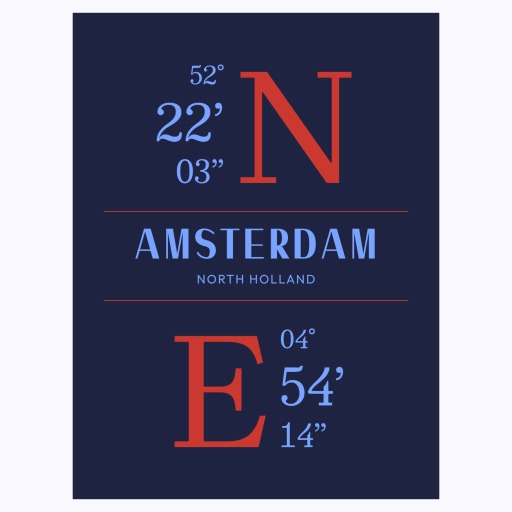 Amsterdam Coordinates Poster 1
