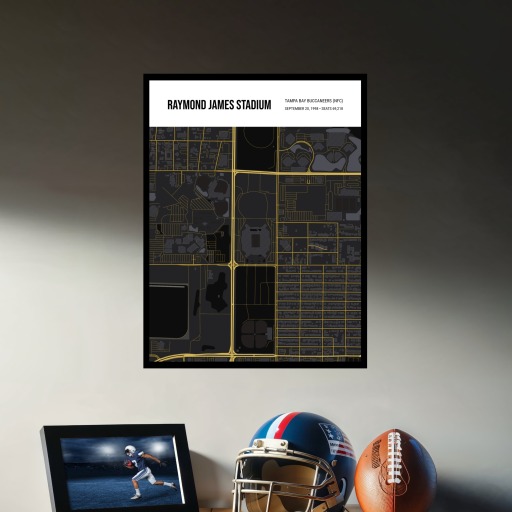 Tampa Bay Buccaneers Stadium Poster - Street Map 3