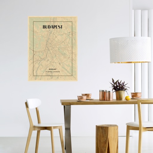 Budapest in Vintage Poster - Street Map 4