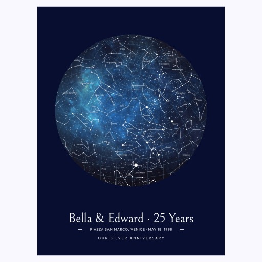 Our Silver Anniversary Poster in Starry - Celestial Map 1