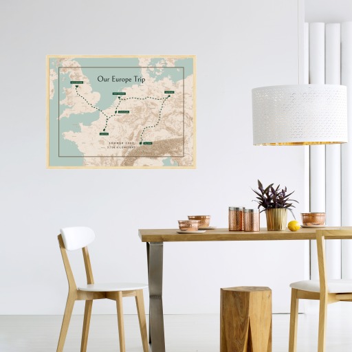 Our Europe Trip Poster - Route Map 3