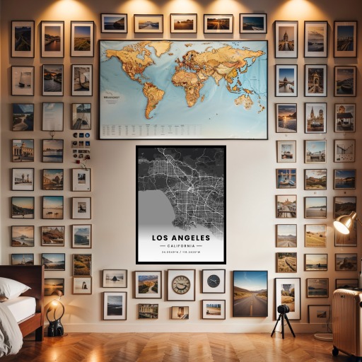 Los Angeles in Dark Poster - Street Map 2