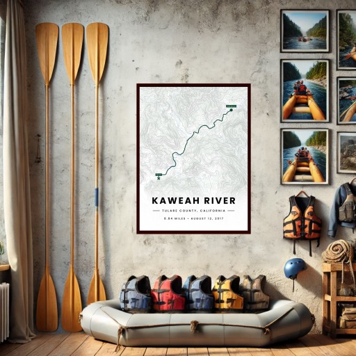 Our Rafting Trip to the Kaweah River Poster - Route Map 2