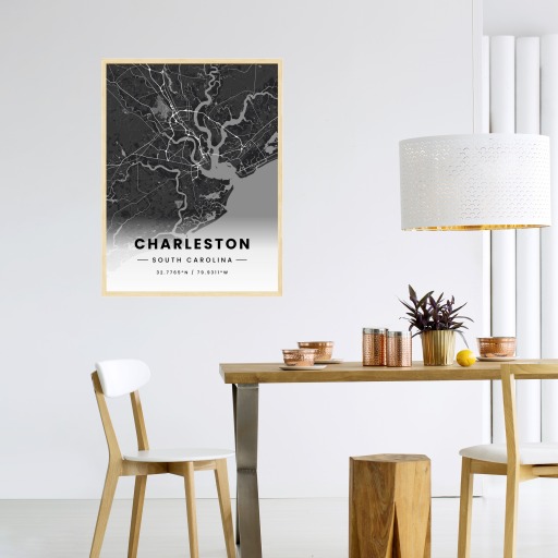 Charleston in Dark Poster - Street Map 4