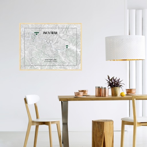 Inca Trail Hiking Trip Poster - Route Map 3