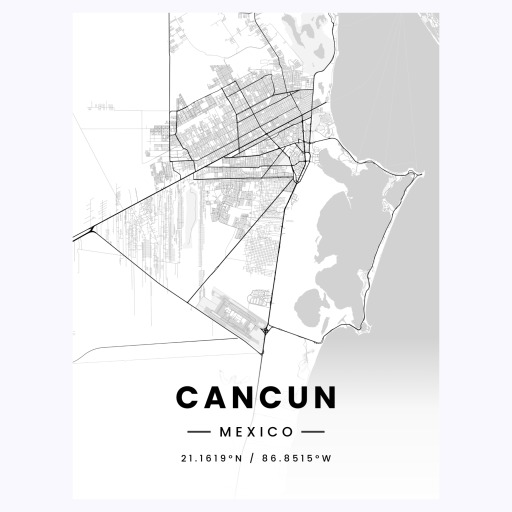 Cancun in Light Poster - Street Map 1