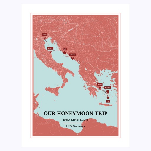 Our Honey Moon Trip Poster - Street Map 1