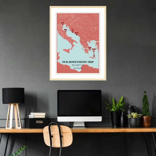 Our Honey Moon Trip Poster - Street Map 3