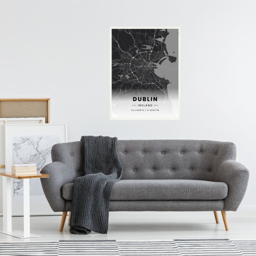 Dublin in Dark Poster - Street Map 5