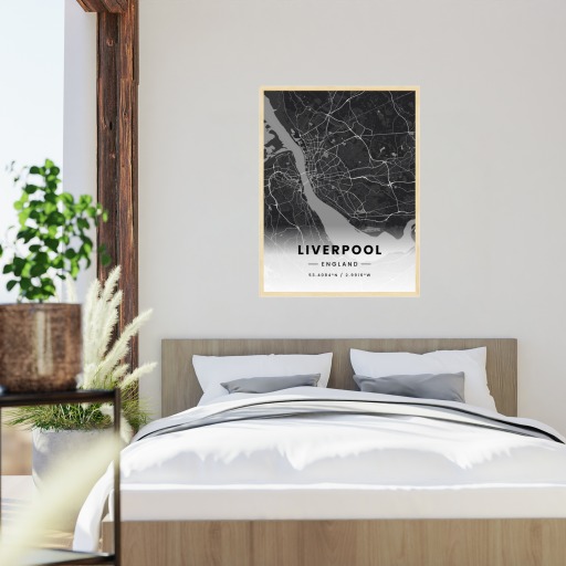 Liverpool in Dark Poster - Street Map 6