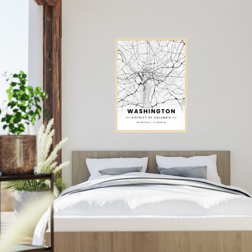 Washington D.C. in Light Poster - Street Map 6