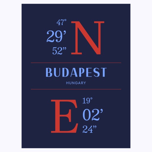 Budapest Coordinates Poster 1