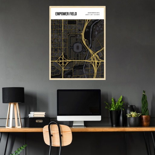 Denver Broncos Stadium Poster - Street Map 4
