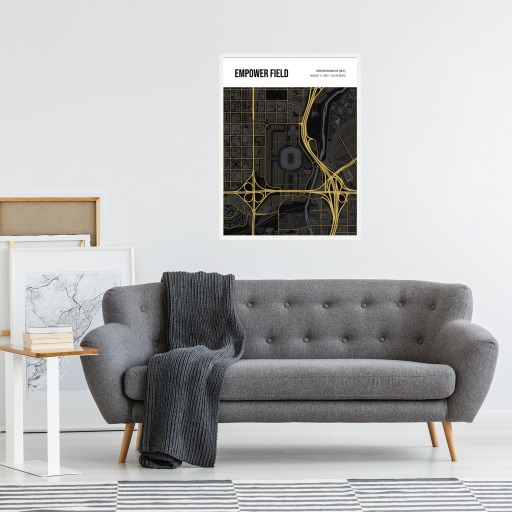 Denver Broncos Stadium Poster - Street Map 6