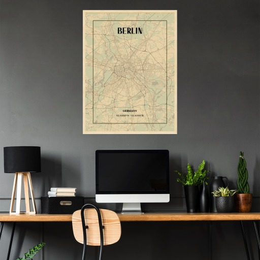 Berlin in Vintage Poster - Street Map 3
