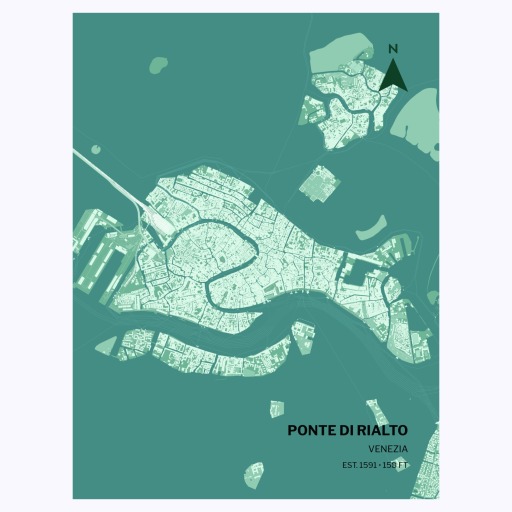 Rialto Bridge Poster - Street Map 1