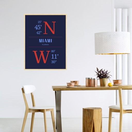 Miami in Bourbon Poster - Coordinates 4