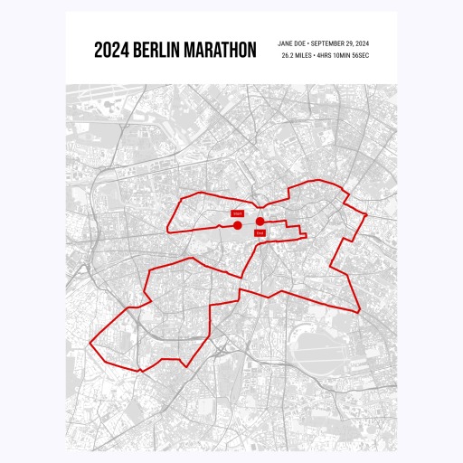 2024 Berlin Marathon Poster - Route Map 1