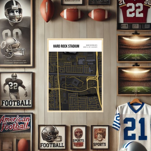 Miami Dolphins Stadium Poster - Street Map 2