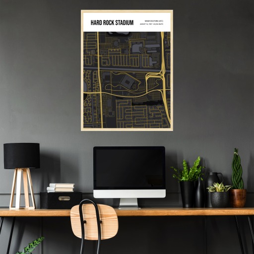 Miami Dolphins Stadium Poster - Street Map 4