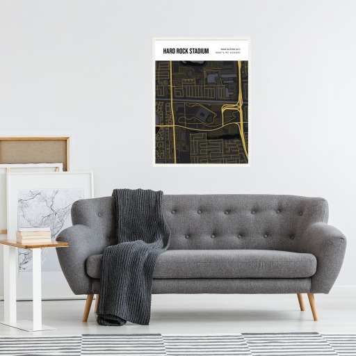 Miami Dolphins Stadium Poster - Street Map 6