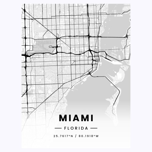 Miami in Light Poster - Street Map 1