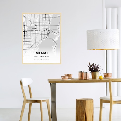 Miami in Light Poster - Street Map 4