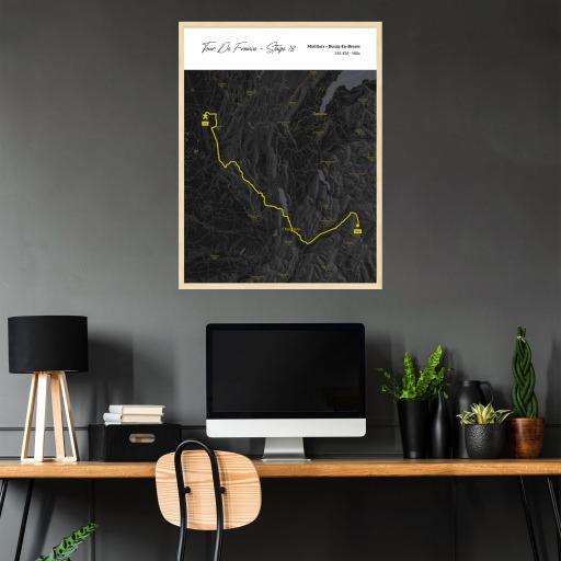 2023 Tour de France Stage 18 Poster - Route Map 3