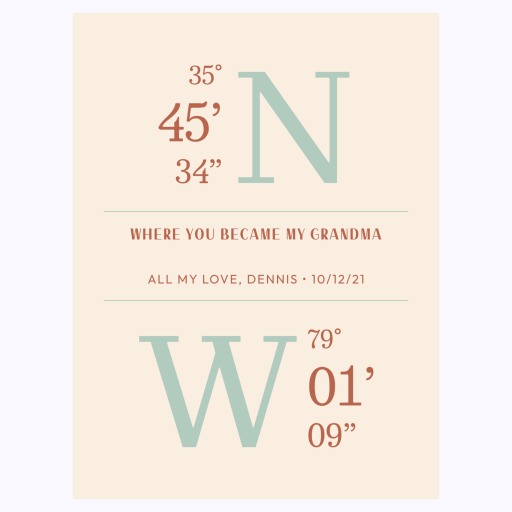 Where You Became My Grandma Poster - Coordinates 1
