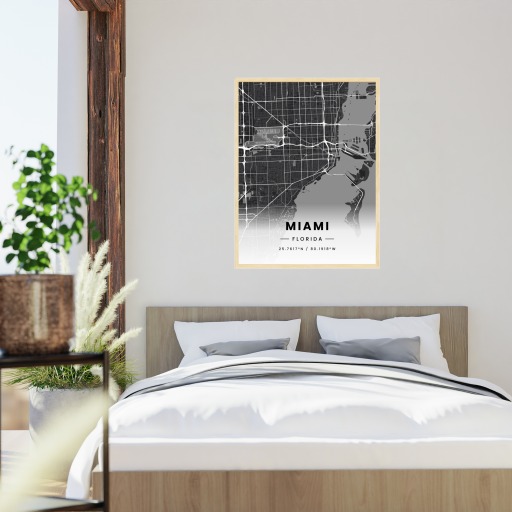 Miami in Dark Poster - Street Map 6