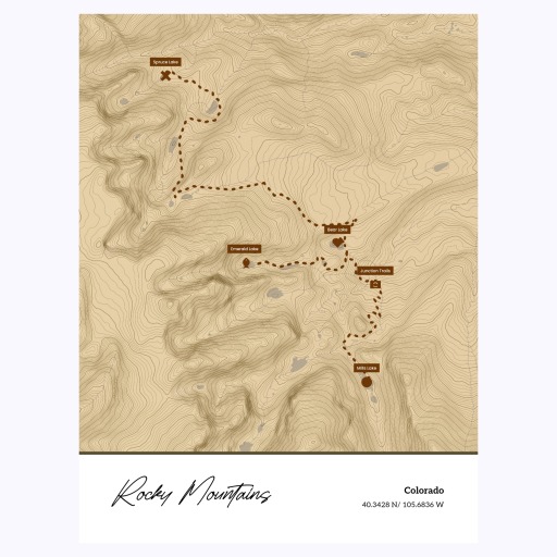 Our Trip to Rocky Mountains Poster - Topo Map 1