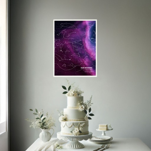Our Wedding Poster in Nebula - Celestial Map 2