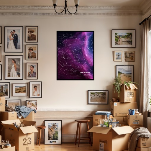 Our Wedding Poster in Nebula - Celestial Map 3