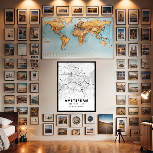 Amsterdam in Light Poster - Street Map 3