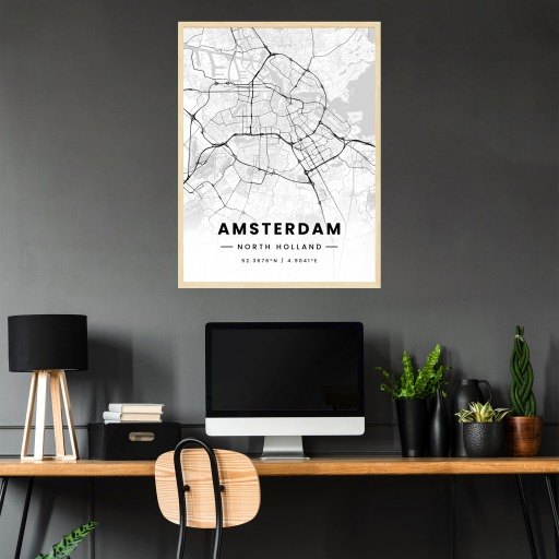 Amsterdam in Light Poster - Street Map 4