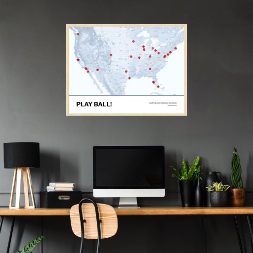 Major League Baseball Poster - Street Map 3