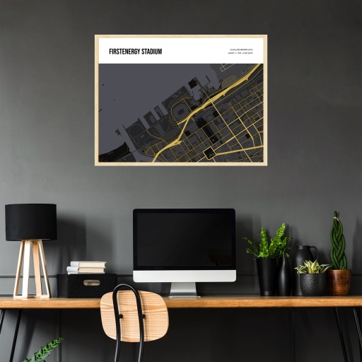 Cleveland Browns Stadium Poster - Street Map 4